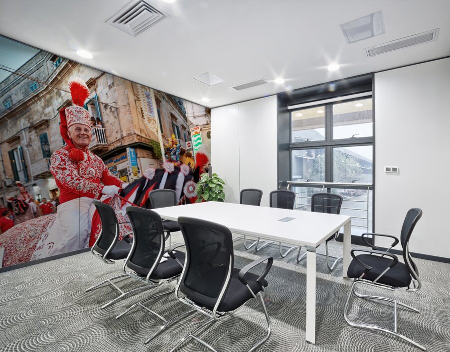Apulia Puglia Italy. Ostuni. Festival of Saint Orontius. The cavalcata a procession of horses in the streets of the town Wall Printing
