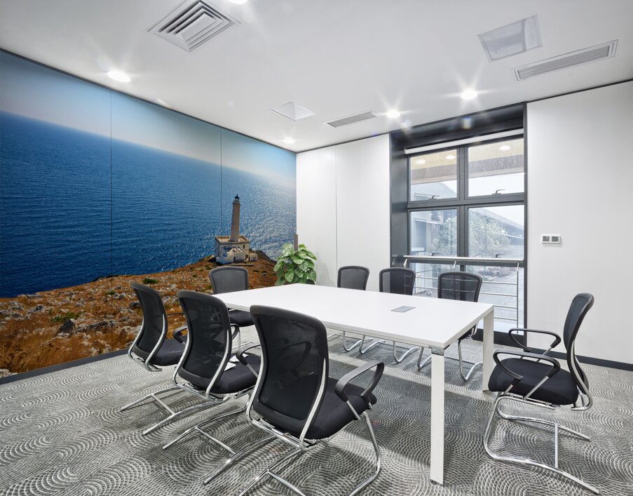 Apulia Puglia Italy. The lighthouse at Cape Palascia Capo dOtranto. The easternmost point of Italy Wall Printing