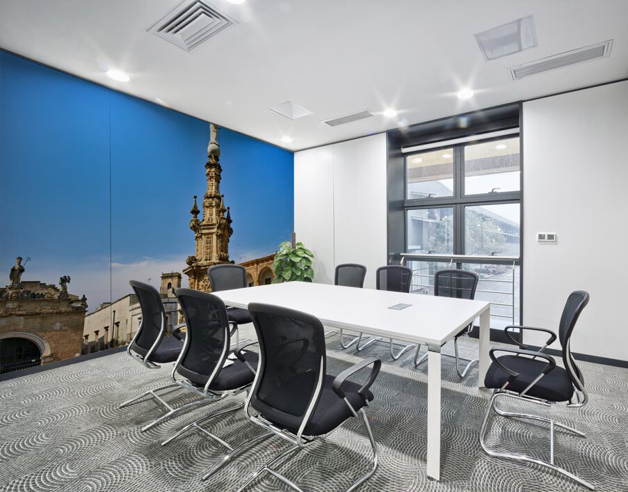 Salento. Apulia Puglia Italy. Nardò. Salandra square. 18th century column Wall Printing