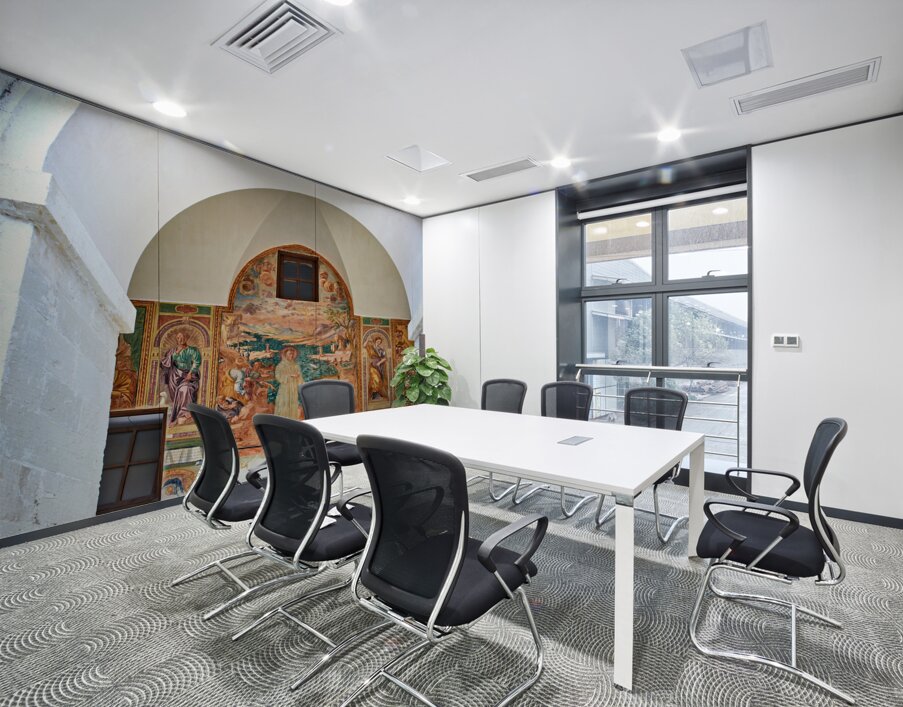 Salento. Apulia Puglia Italy. Galatina. Santa Caterina dAlessandria church. Frescoes in the cloister Wall Printing