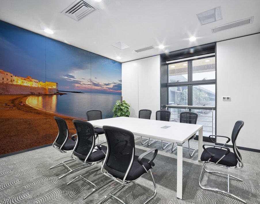 Salento. Apulia Puglia Italy. Gallipoli. Sunset on the waterfront Wall Printing