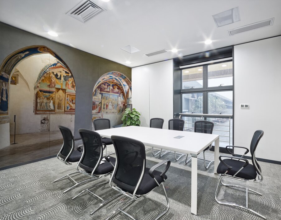 Montefalco Umbria Italy. San Francesco Church frescoed by Benozzo Gozzoli Wall Printing