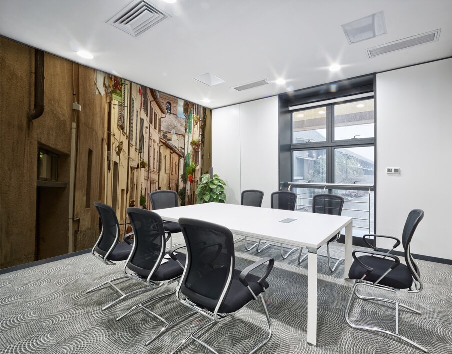 Foligno Umbria Italy. Talking in the alleys of the old town Wall Printing