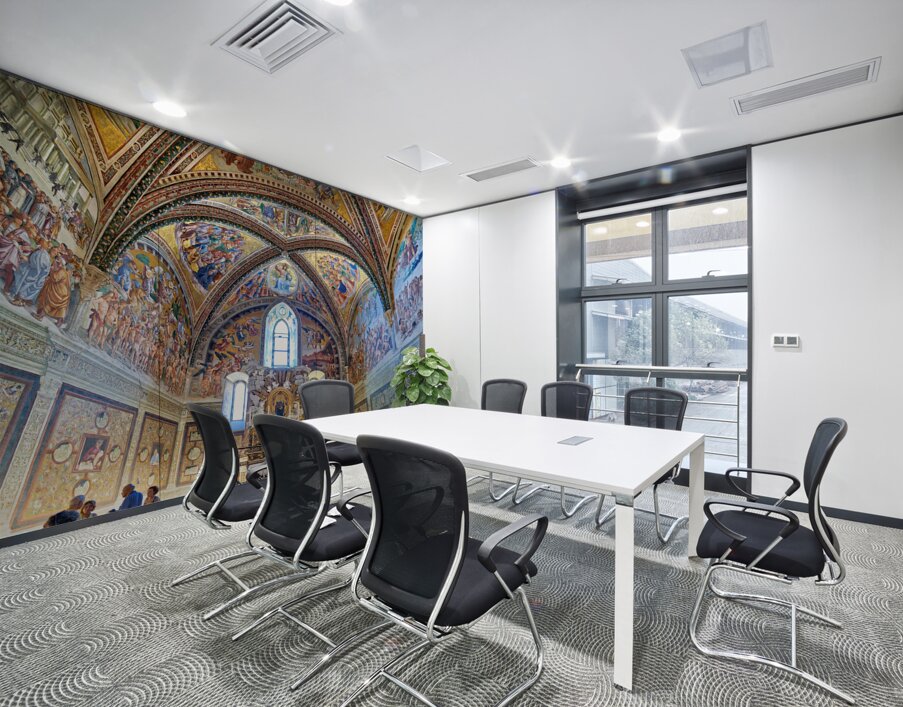Orvieto Umbria Italy. The chapel of the Madonna di San Brizio frescoed by Fra Angelico Benozzo Gozzoli and Luca Signorelli Wall Printing