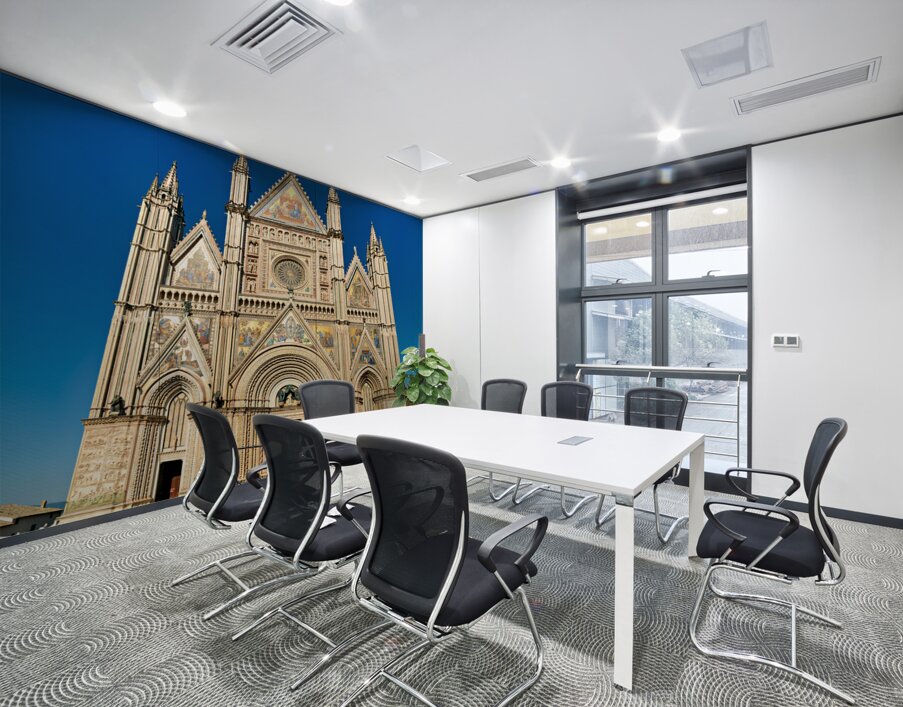 Orvieto Umbria Italy. The facade of the Cathedral Wall Printing