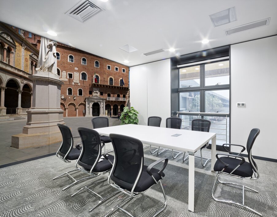 Verona Veneto Italy. Piazza dei Signori with the monument to Dante Wall Printing