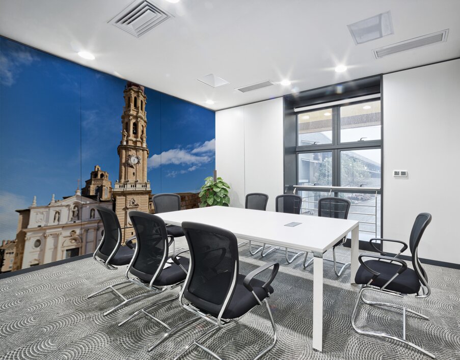 Zaragoza Spain. Cathedral of the Savior of Zaragoza. Catedral del Salvador   La Seo. Museo del Foro de Caesaraugusta Wall Printing