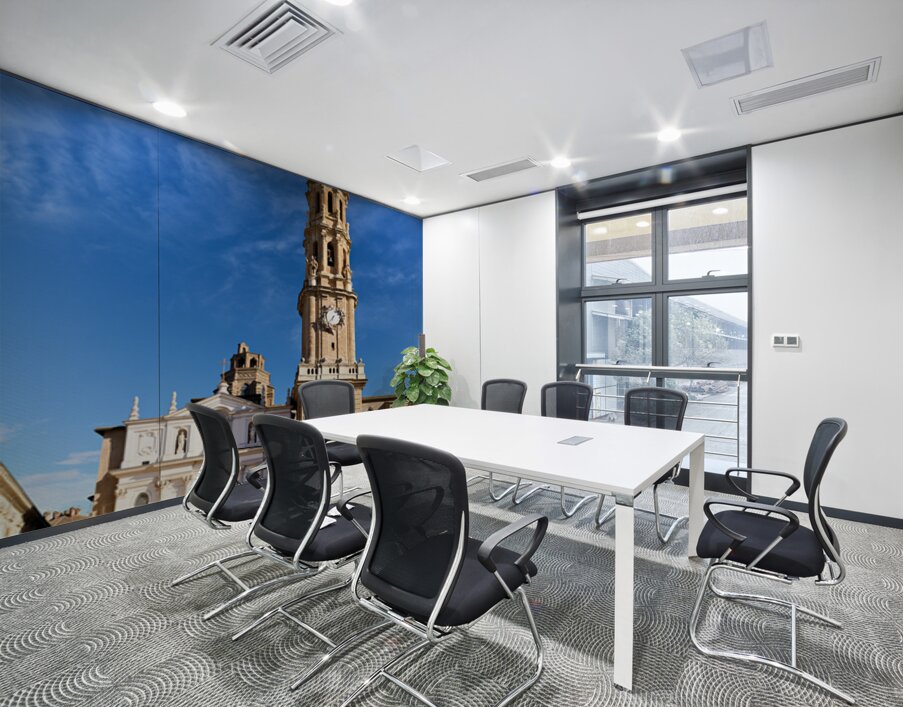 Zaragoza Spain. Cathedral of the Savior of Zaragoza. Catedral del Salvador   La Seo. Museo del Foro de Caesaraugusta Wall Printing