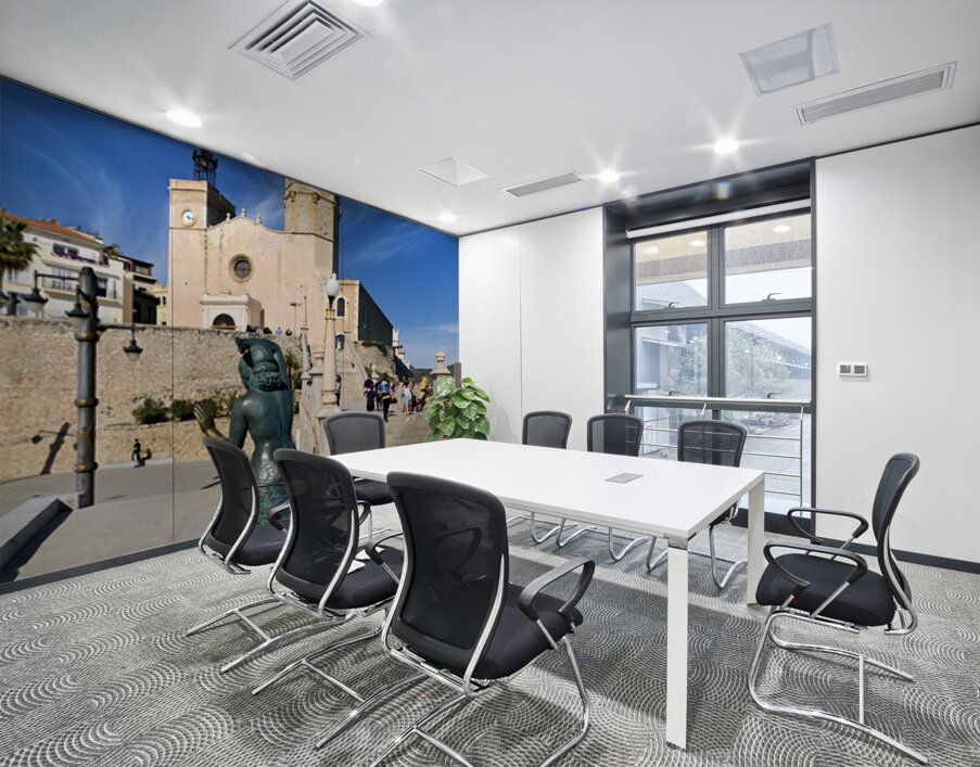Sitges Catalunya Spain. Sculpture of the Queen of the Seas by Pedro Jimenez Corona on Mazatlans Malecon Wall Printing