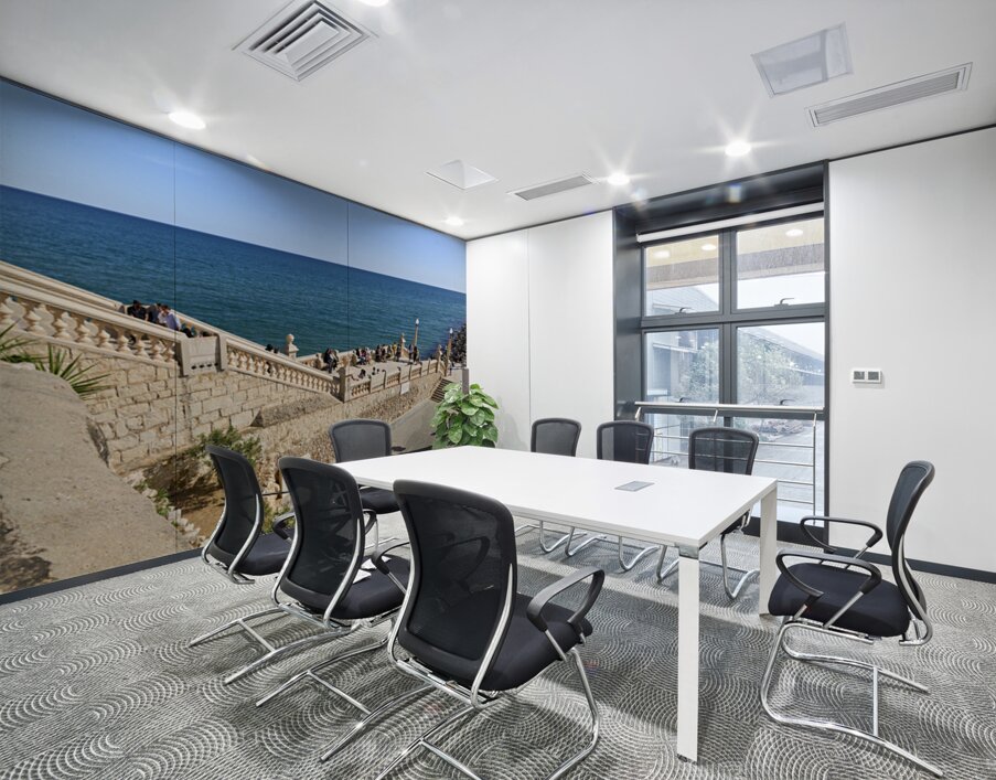 Sitges Catalunya Spain. The stairs to the Cathedral Wall Printing