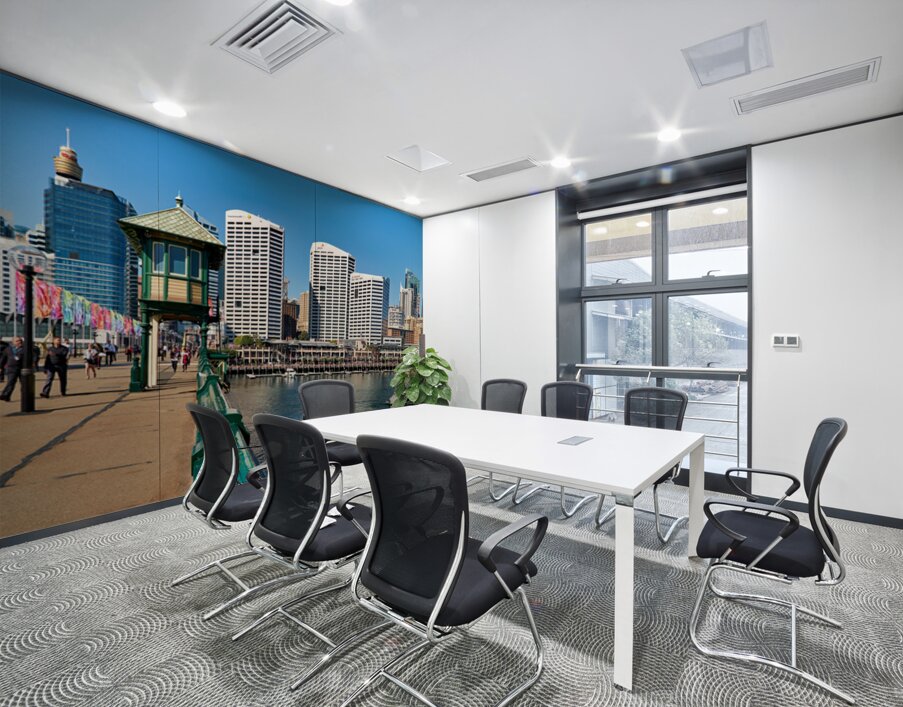 Sydney Harbour with boats and buildings on a sunny day. Wall Printing