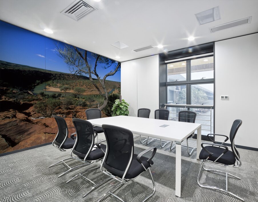 A gnarled tree overlooks a river in a vast canyon. Wall Printing