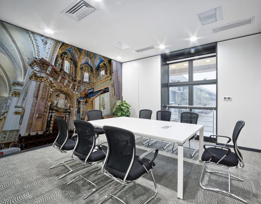 Exploring Valencia Spains Cathedral interior with religious art Wall Printing
