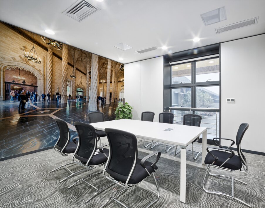 Visitors explore Lonja de la Seda in Valencia Spain Wall Printing