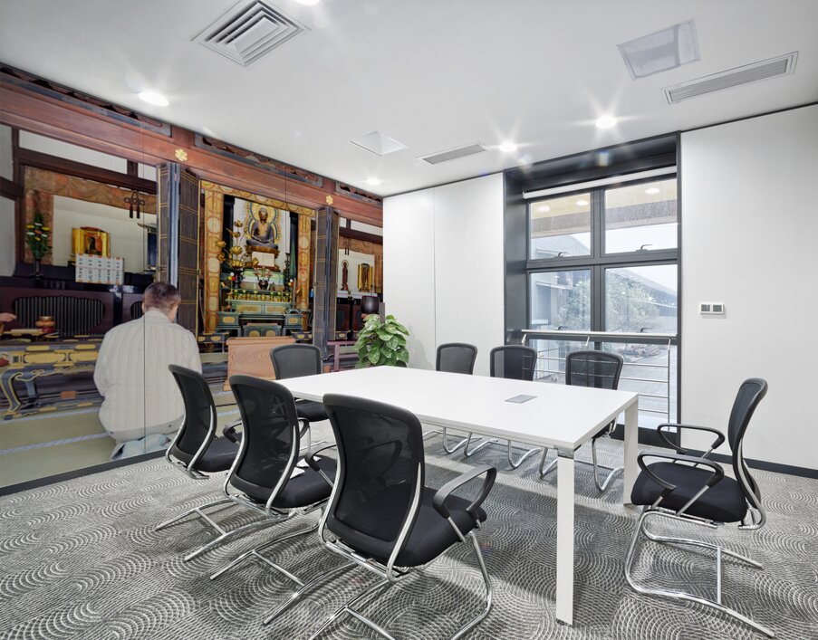 Man prays at Senso ji temple in Asakusa Tokyo Japan Wall Printing
