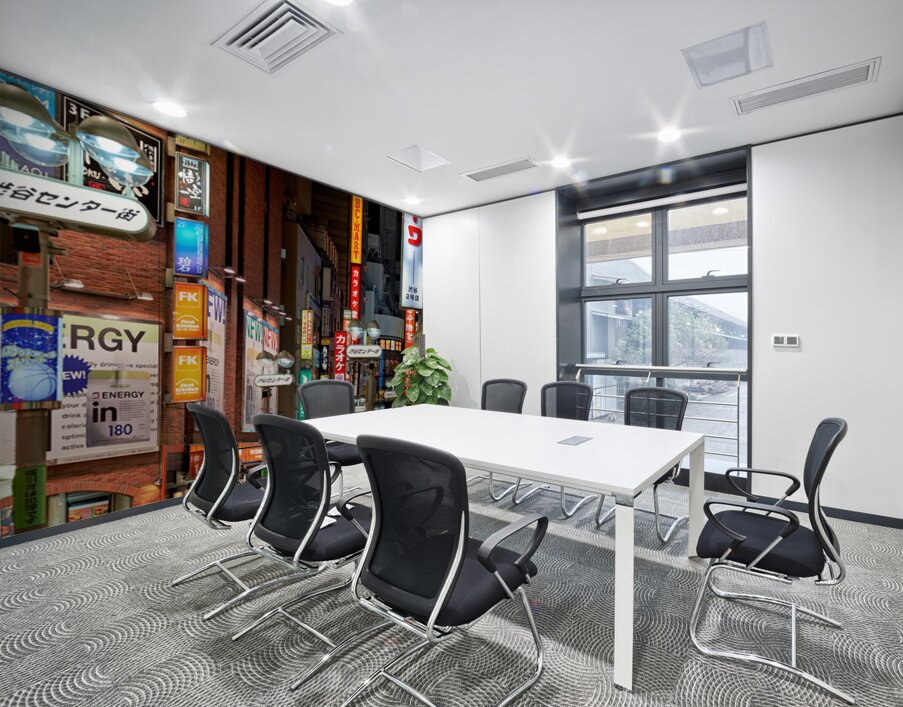 Neon lights shine bright in Shibuya district at night in Tokyo Wall Printing