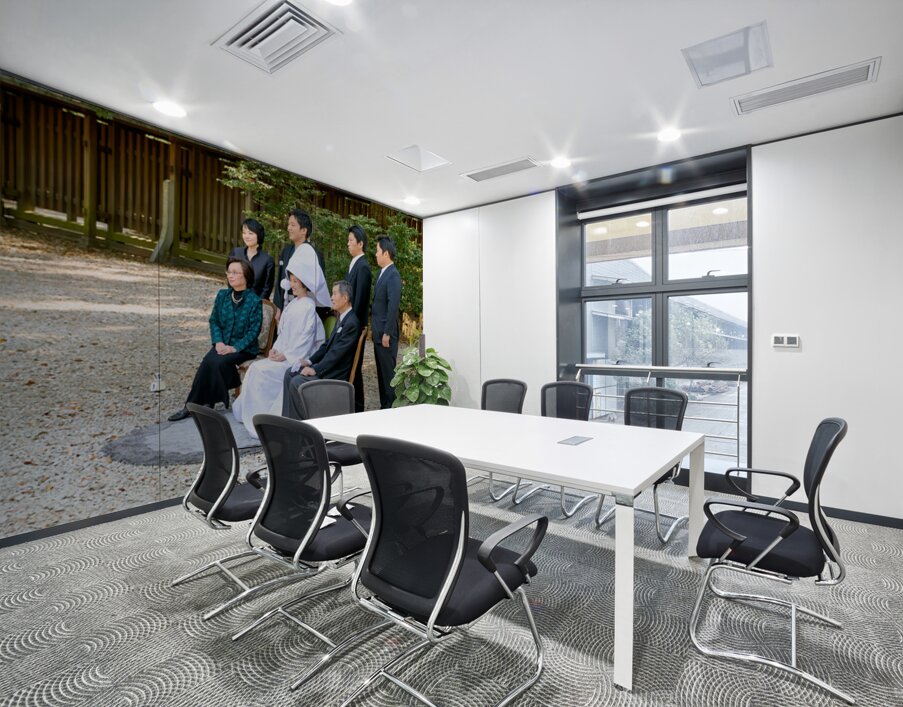 Traditional wedding ceremony at Meiji Jingu Shinto shrine in Tok Wall Printing