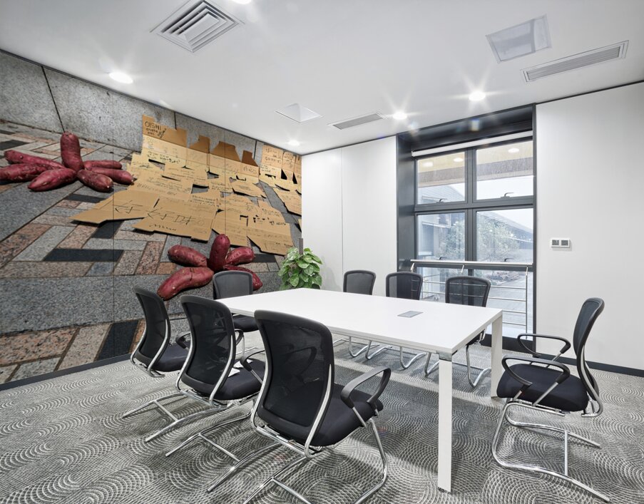 Red potatoes on display for sale in Tokyo market area Wall Printing