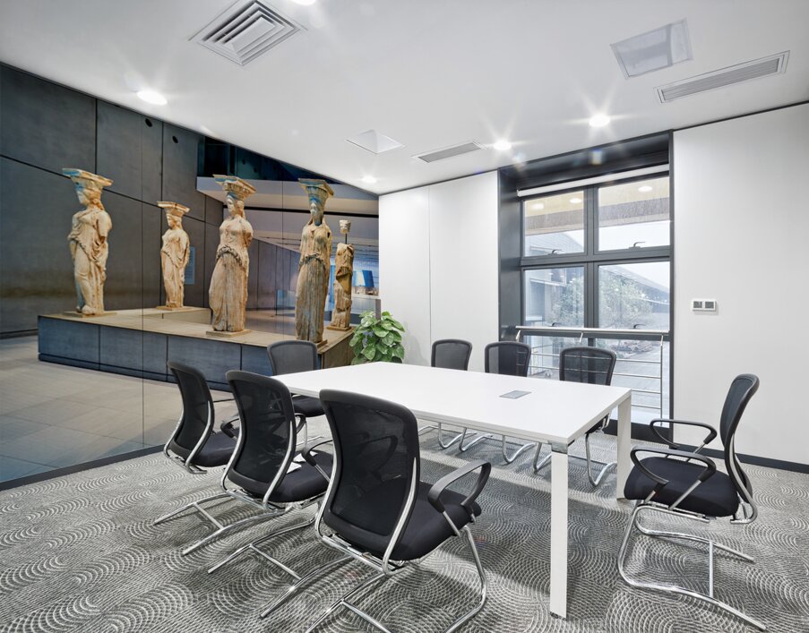 Exploring caryatids at Acropolis Museum in Athens Greece Wall Printing