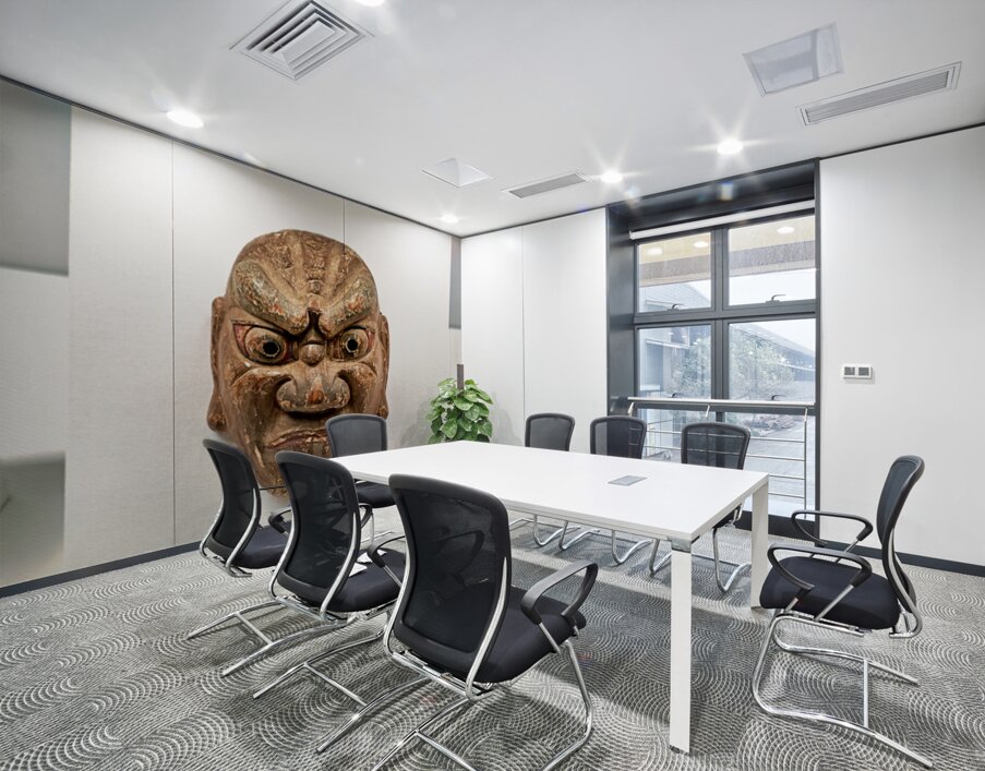 Ancient Japanese mask displayed at Honkan Gallery in Tokyo Wall Printing