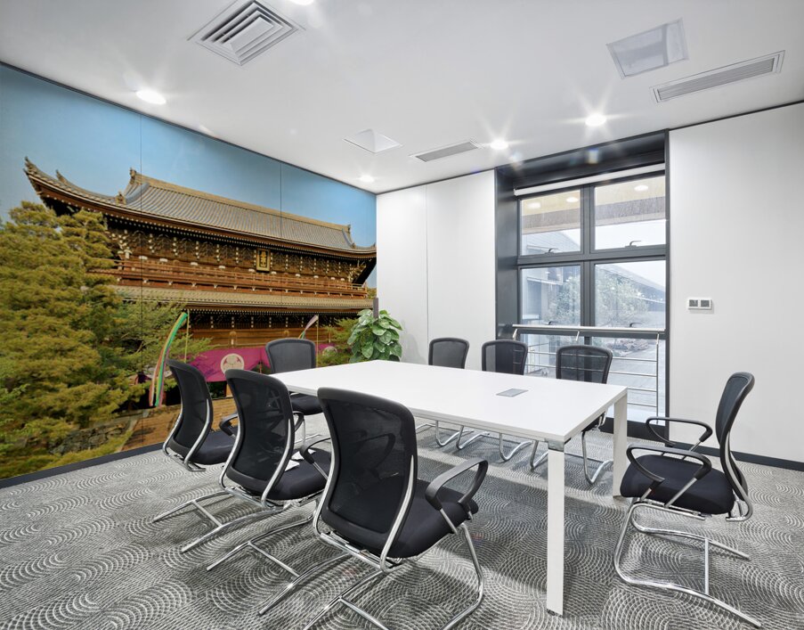 Chionin Temple view in Kyoto Japan with trees and decorations Wall Printing