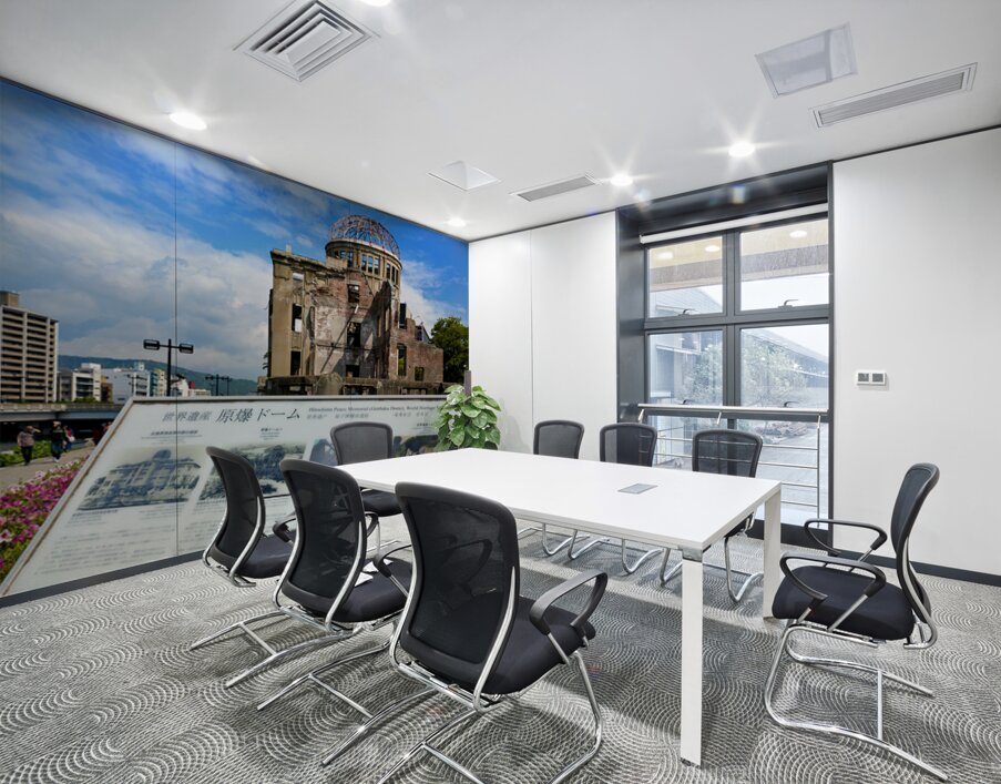 Hiroshima Peace Memorial Genbaku Dome and surrounding area in Ja Wall Printing