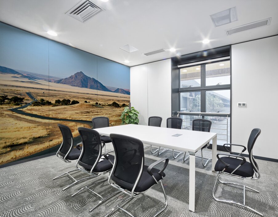 Driving through Namib Naukluft National Park towards Sossusvlei  Wall Printing