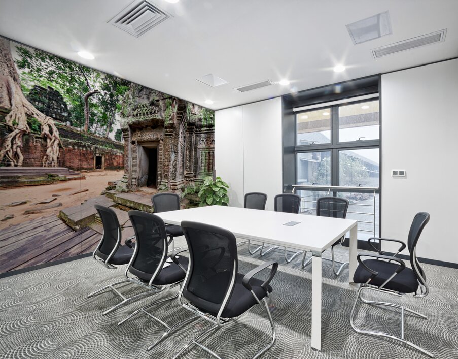 Angkor temple ruins consumed by nature. Wall Printing