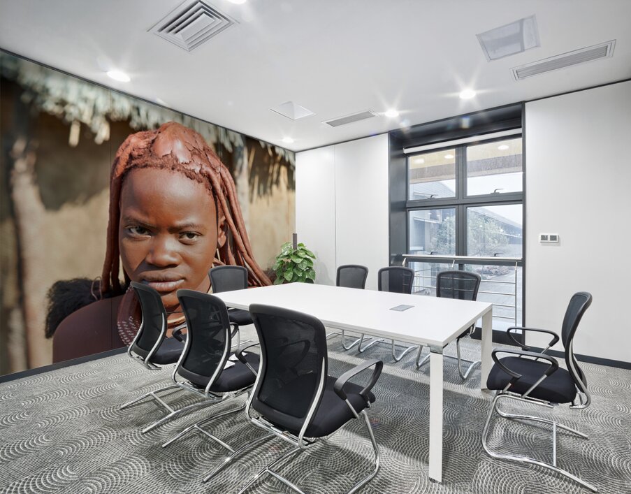 Himba woman in traditional hair headdress in Kunene Region of Na Wall Printing