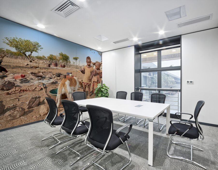Children playing near their home in Himba Village in Namibia Wall Printing
