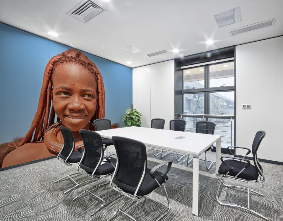Portrait of a Himba woman in Kunene region of Namibia Wall Printing