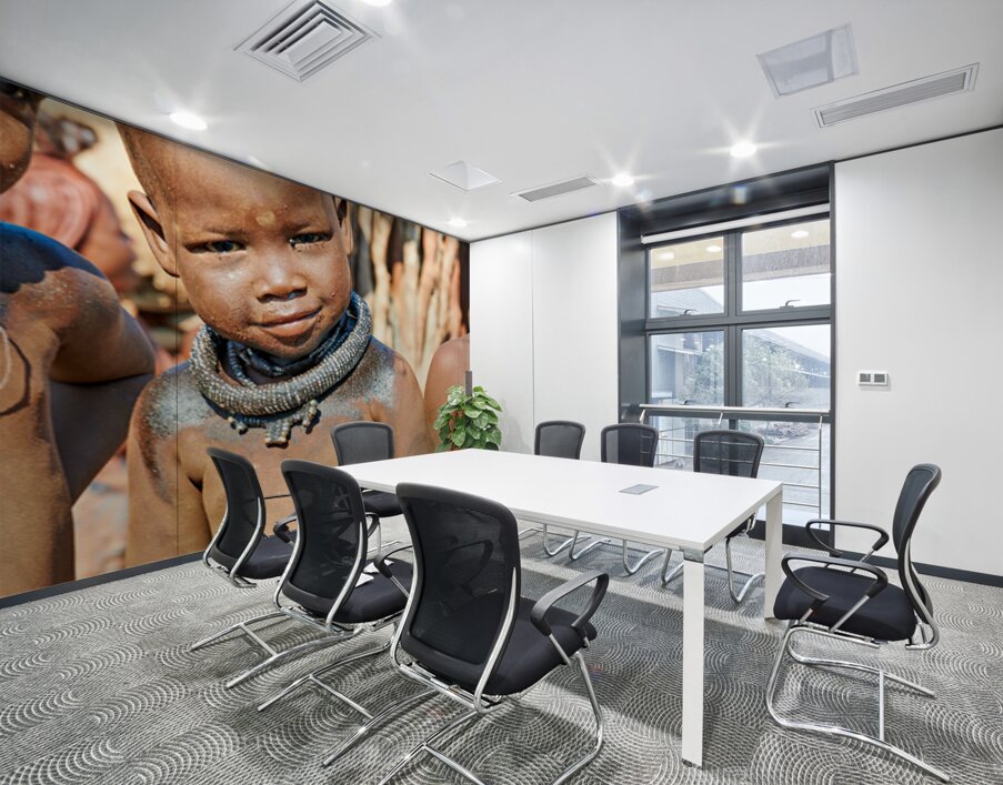 Portrait of child in Himba village in Kunene region of Namibia Wall Printing