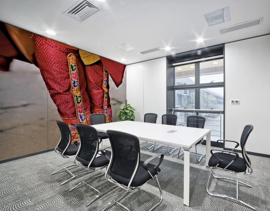 Colorful embroidered traditional boots and robes. Wall Printing