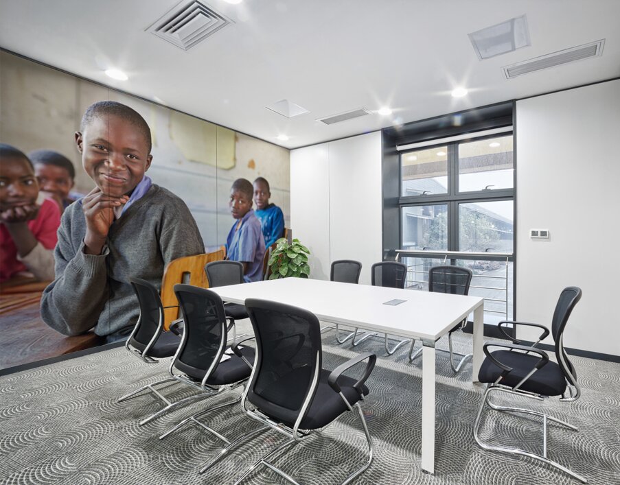 Portrait of student in classroom in Rundu Kavango Region of Nam Wall Printing