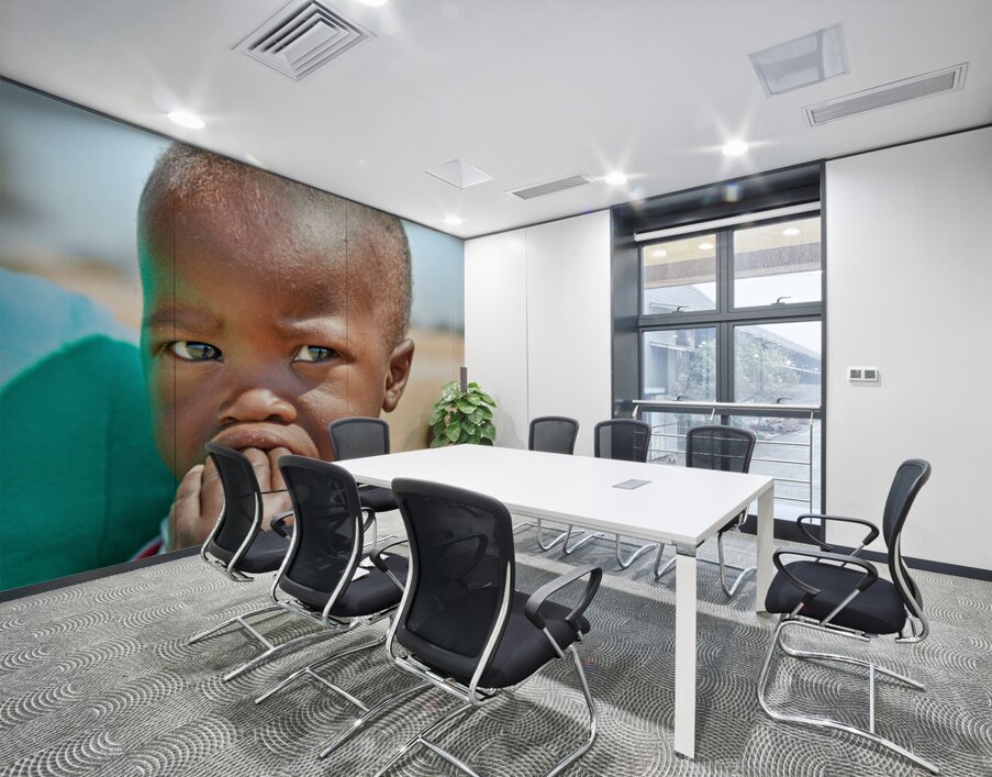Sad boy in Kavango Region of Namibia looks thoughtful and lost Wall Printing