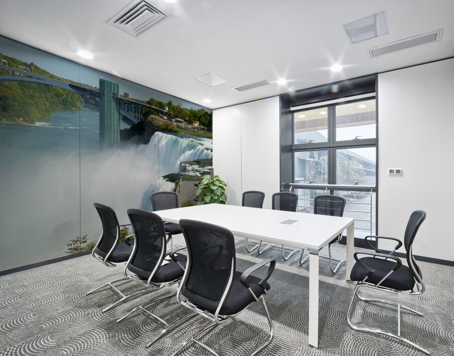 Niagara Falls bridge and observation deck on a sunny day. Wall Printing