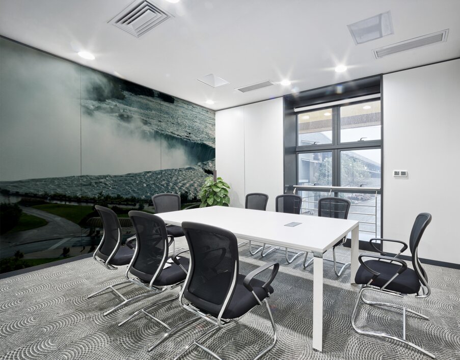 Niagara Falls with powerful water mist and surrounding park. Wall Printing