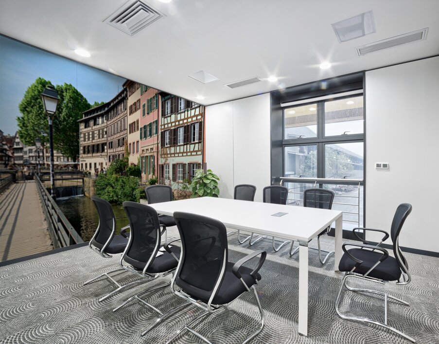 Colorful houses on canal in Petit France district of Strasbourg Wall Printing