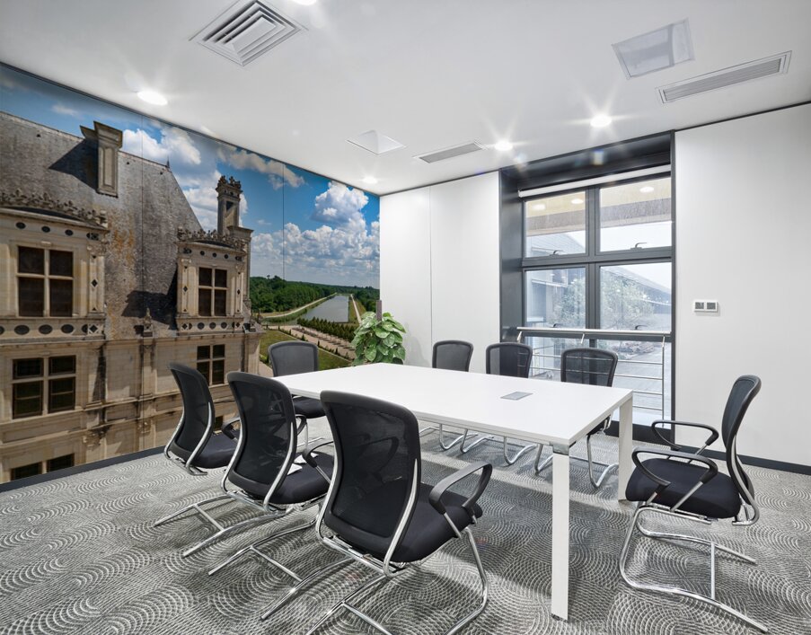 View of gardens at Chateau de Chambord in France on a sunny day Wall Printing