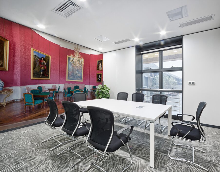 Chateau de Chambord interior with furniture and artwork on displ Wall Printing