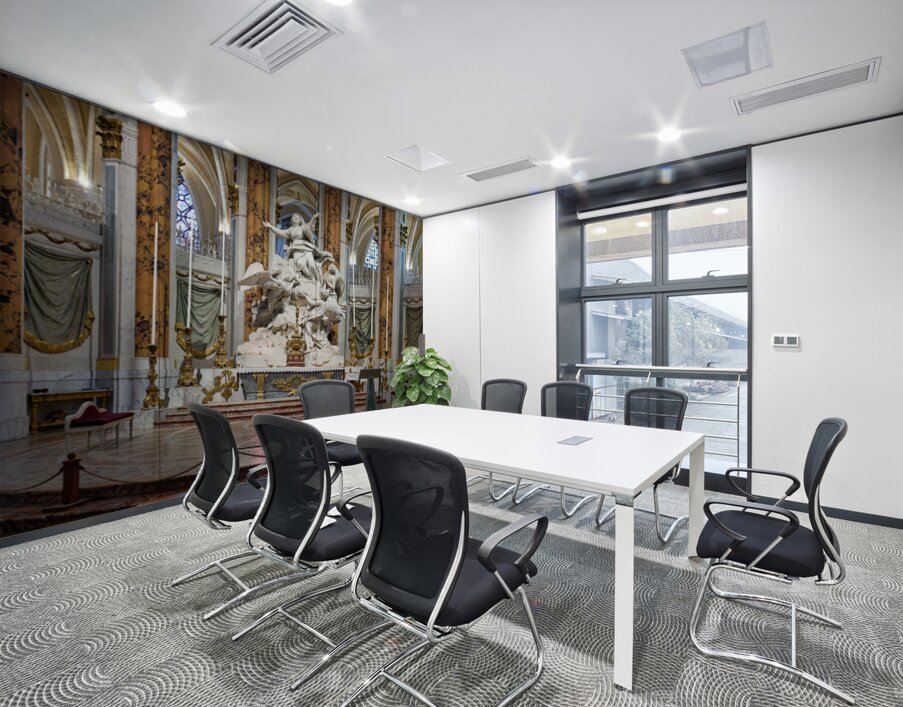Visit to the large altar in Chartres Cathedral in France Wall Printing