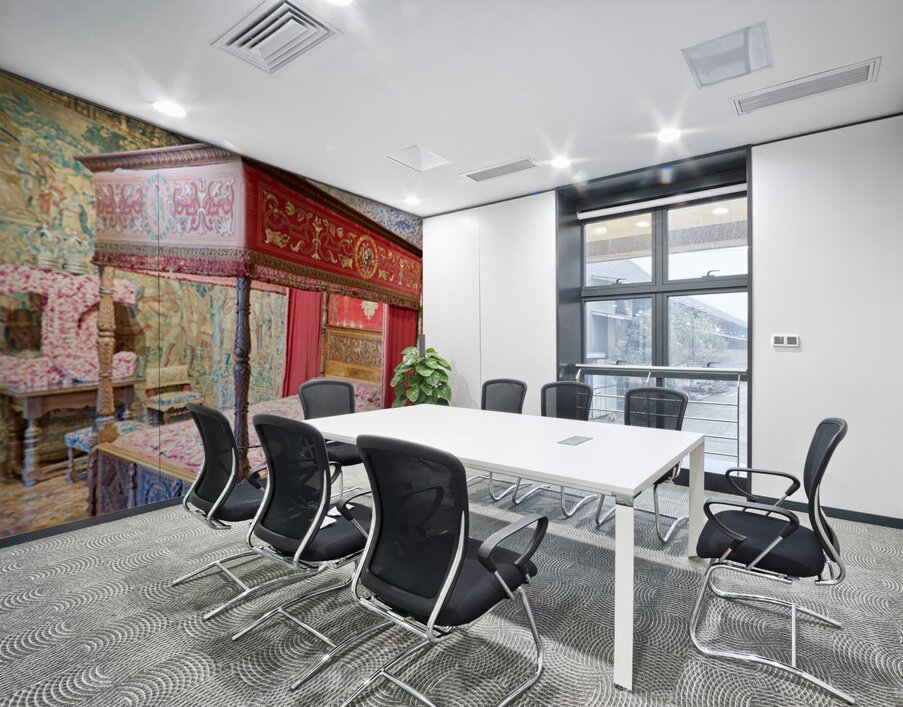 Historic bed at Chateau de Chenonceau in France Wall Printing