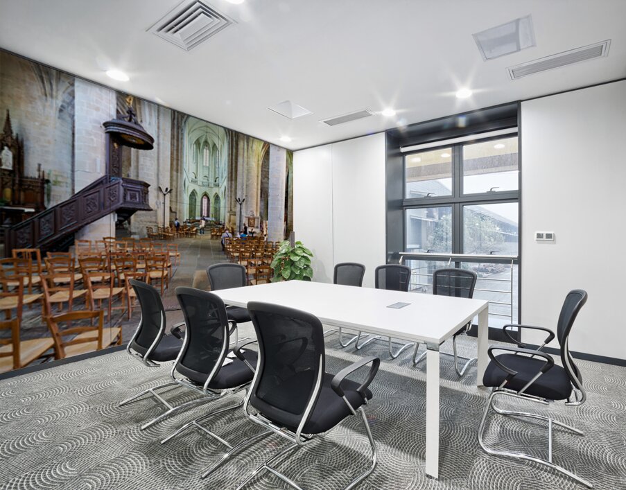 Visit to Eglise Saint Malo in Dinan Brittany France with empty c Wall Printing