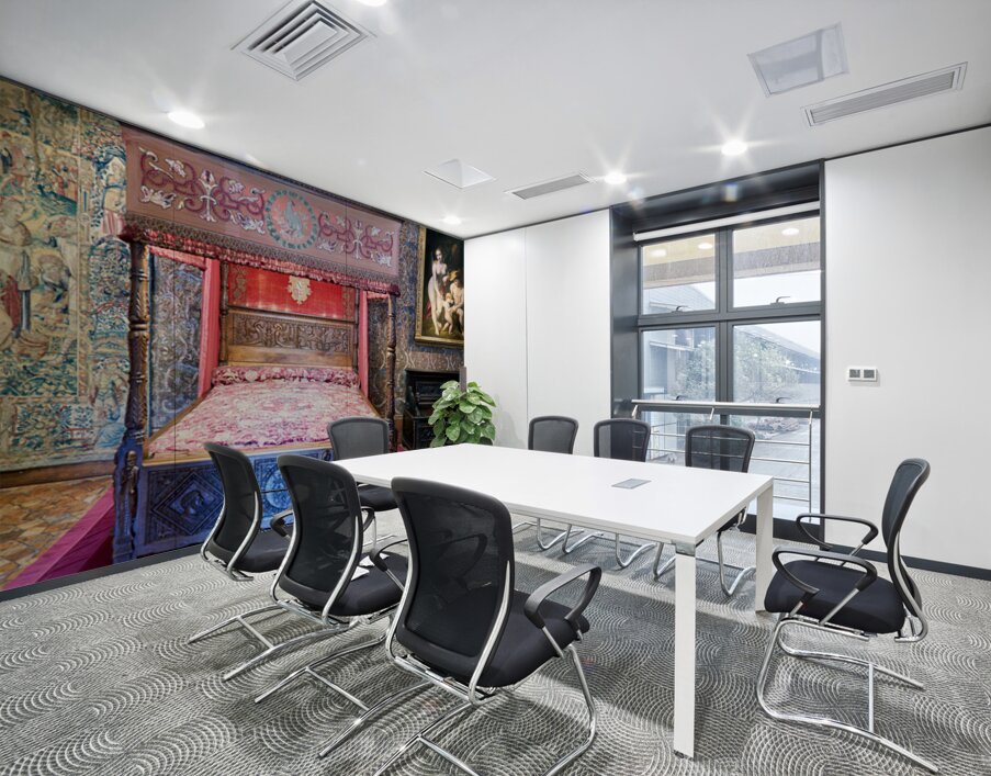 Historic bed in the Chateau de Chenonceau in France Wall Printing