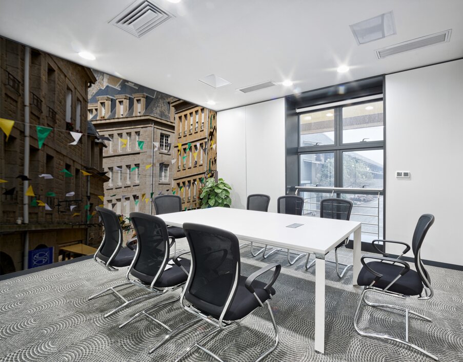 Busy streets in old town of Saint Malo in Brittany France Wall Printing