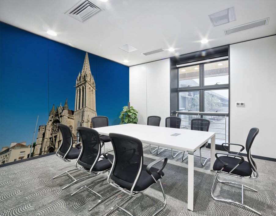 People walk near Saint Pierre church in Caen Normandy Wall Printing