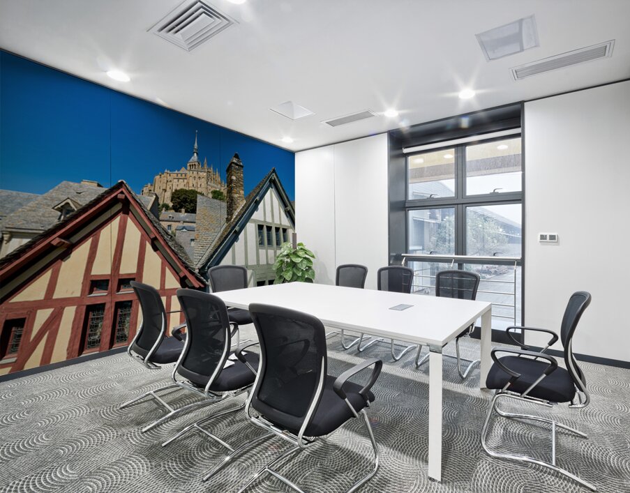 Visit Mont Saint Michel in Normandy France under clear blue sky Wall Printing