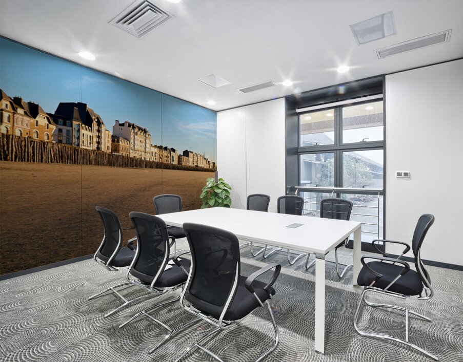 Grand Plage du Sillon beach at dusk in Saint Malo Brittany Fra Wall Printing