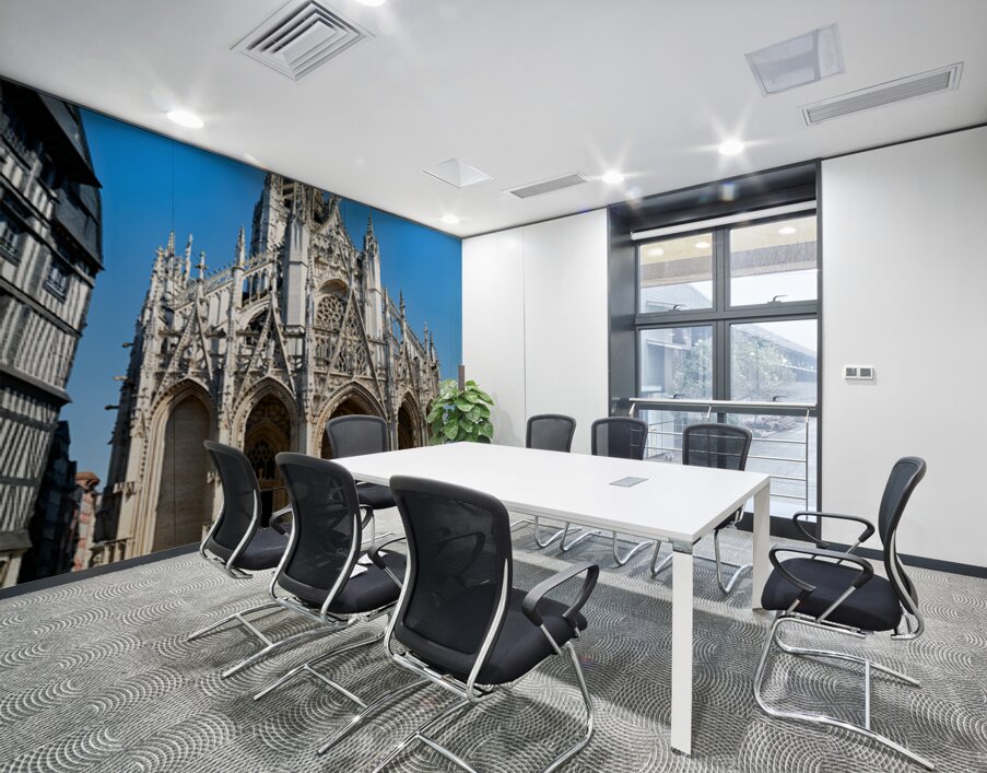Saint Maclou church in Rouen Normandy with clear blue sky Wall Printing