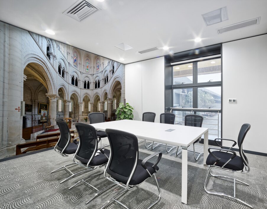Inside Collegiale Saint Martin church in Chablis Burgundy France Wall Printing